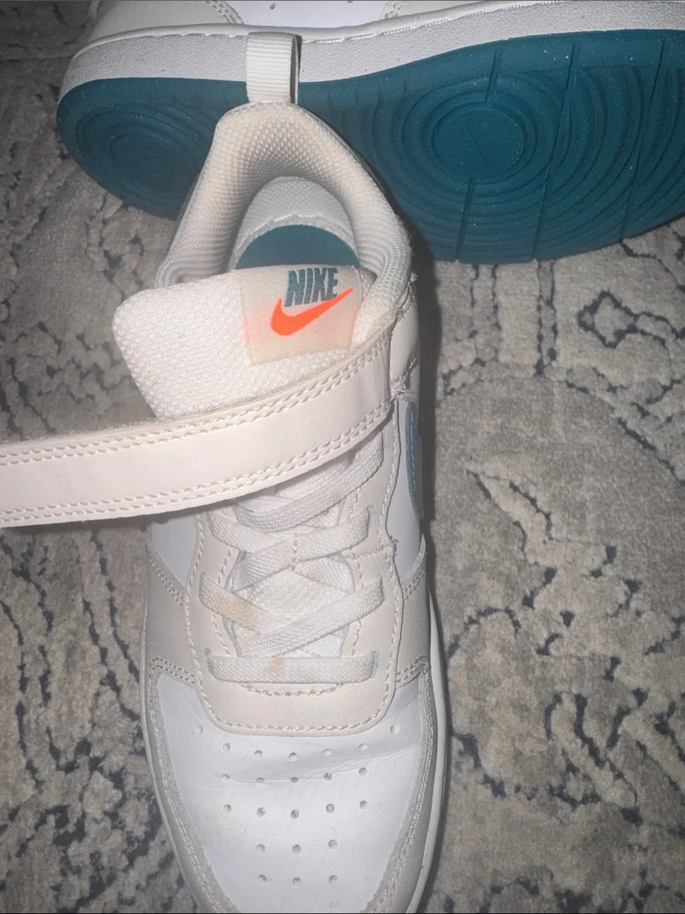 Lot 2 Nike/ adidas Kids White Sneakers with Teal Accents, groot marvel adidas